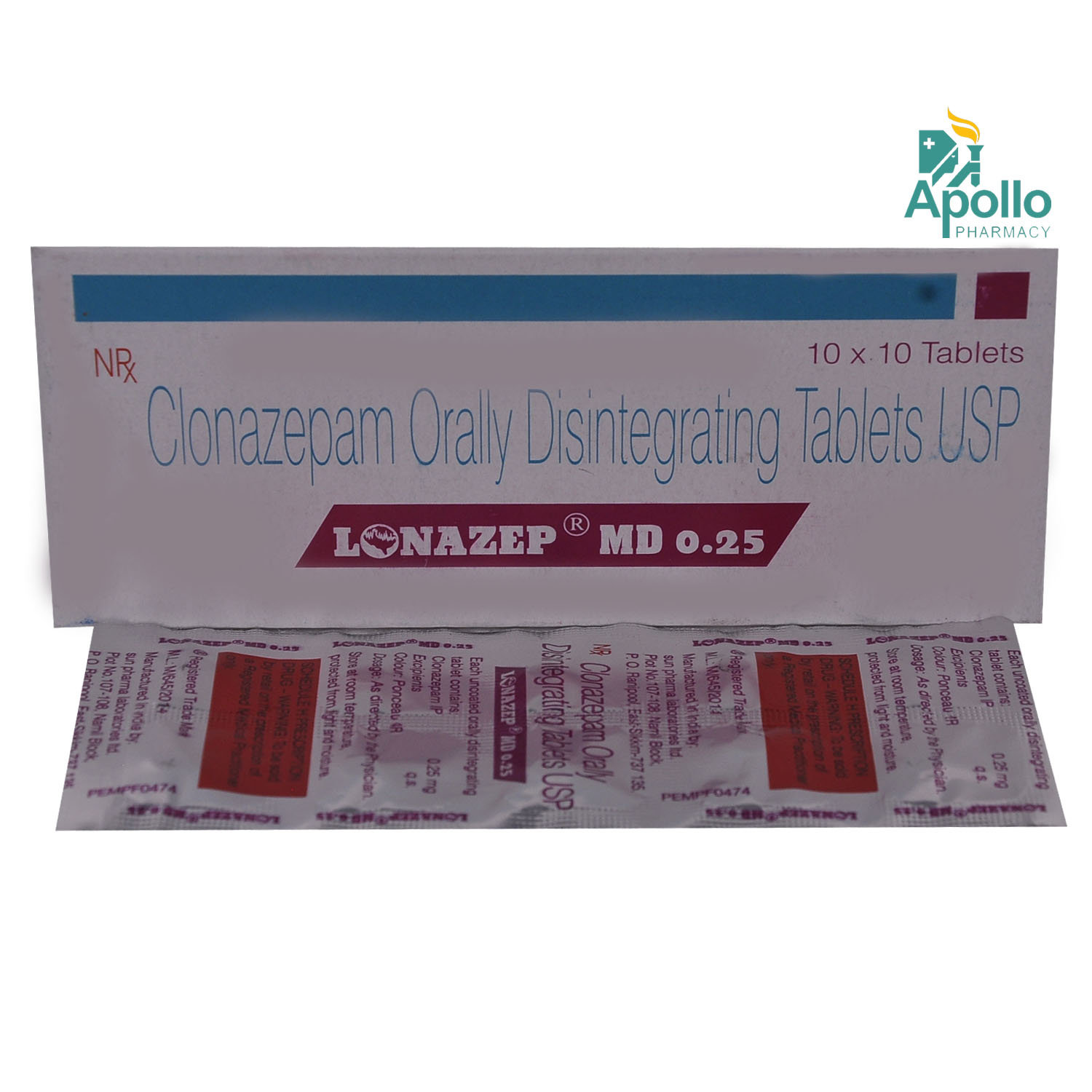 Lonazep MD 0.25 Tablet 10's, Pack of 10 TABLETS Lonazep MD 0.25 Tablet 10's, Pack of 10 TABLETS