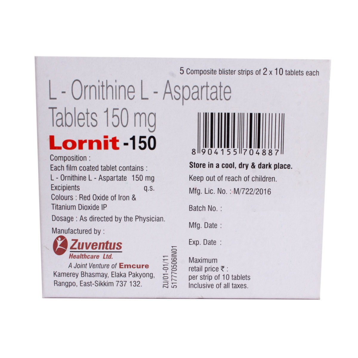Lornit 150 mg Tablet 10's, Pack of 10 TabletS Lornit 150 mg Tablet 10's, Pack of 10 TabletS