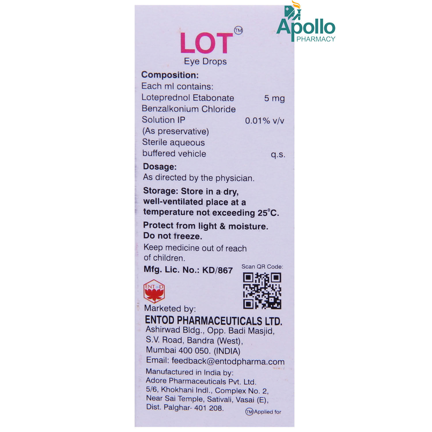 Lot Eye Drops 5 ml, Pack of 1 Eye Drops Lot Eye Drops 5 ml, Pack of 1 Eye Drops