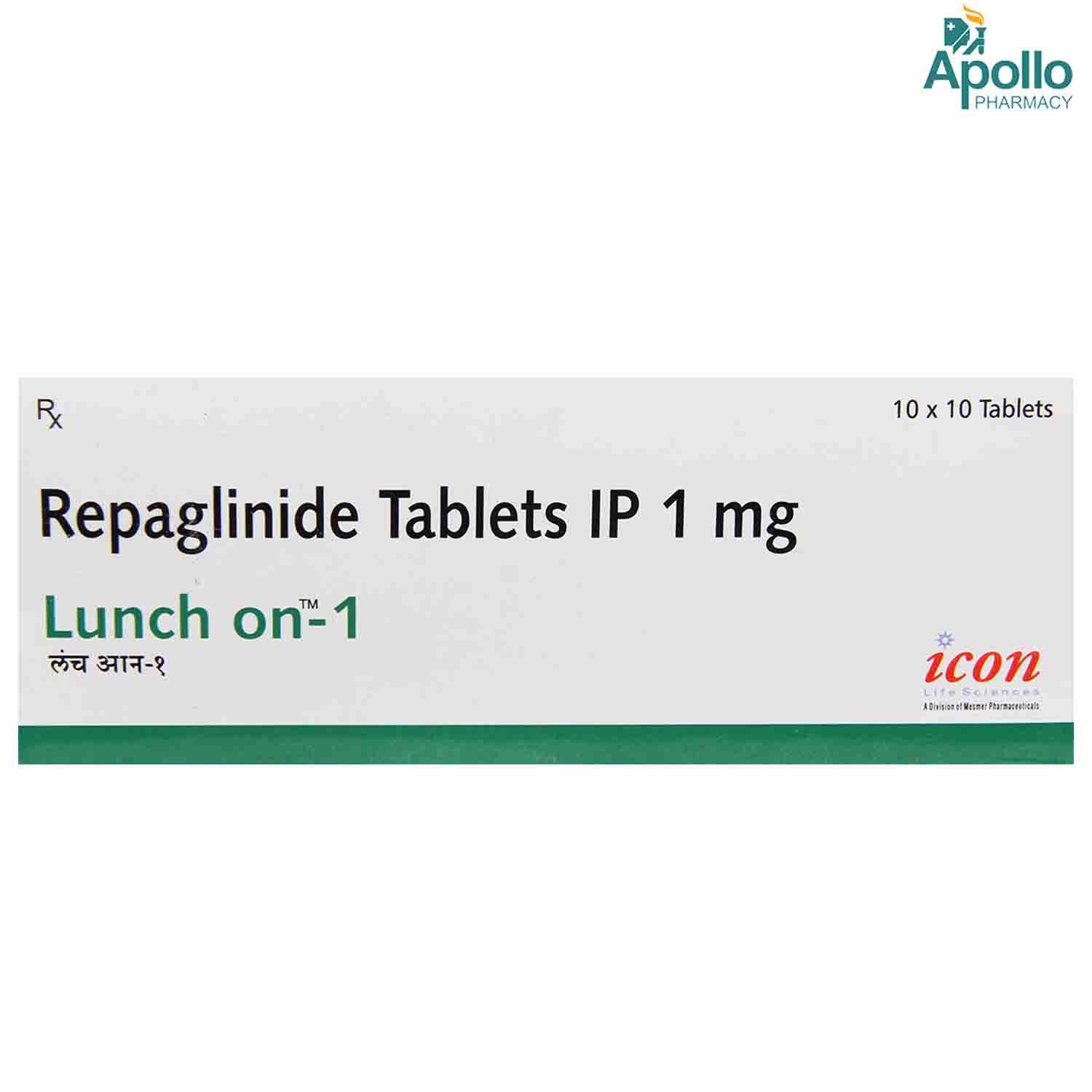 Buy LUNCH ON 1MG TABLET 10'S Online