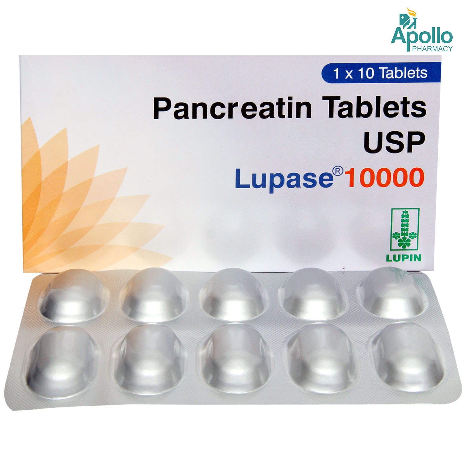 Lupase 10000 Tablet 10's, Pack of 10 TABLETS Lupase 10000 Tablet 10's, Pack of 10 TABLETS
