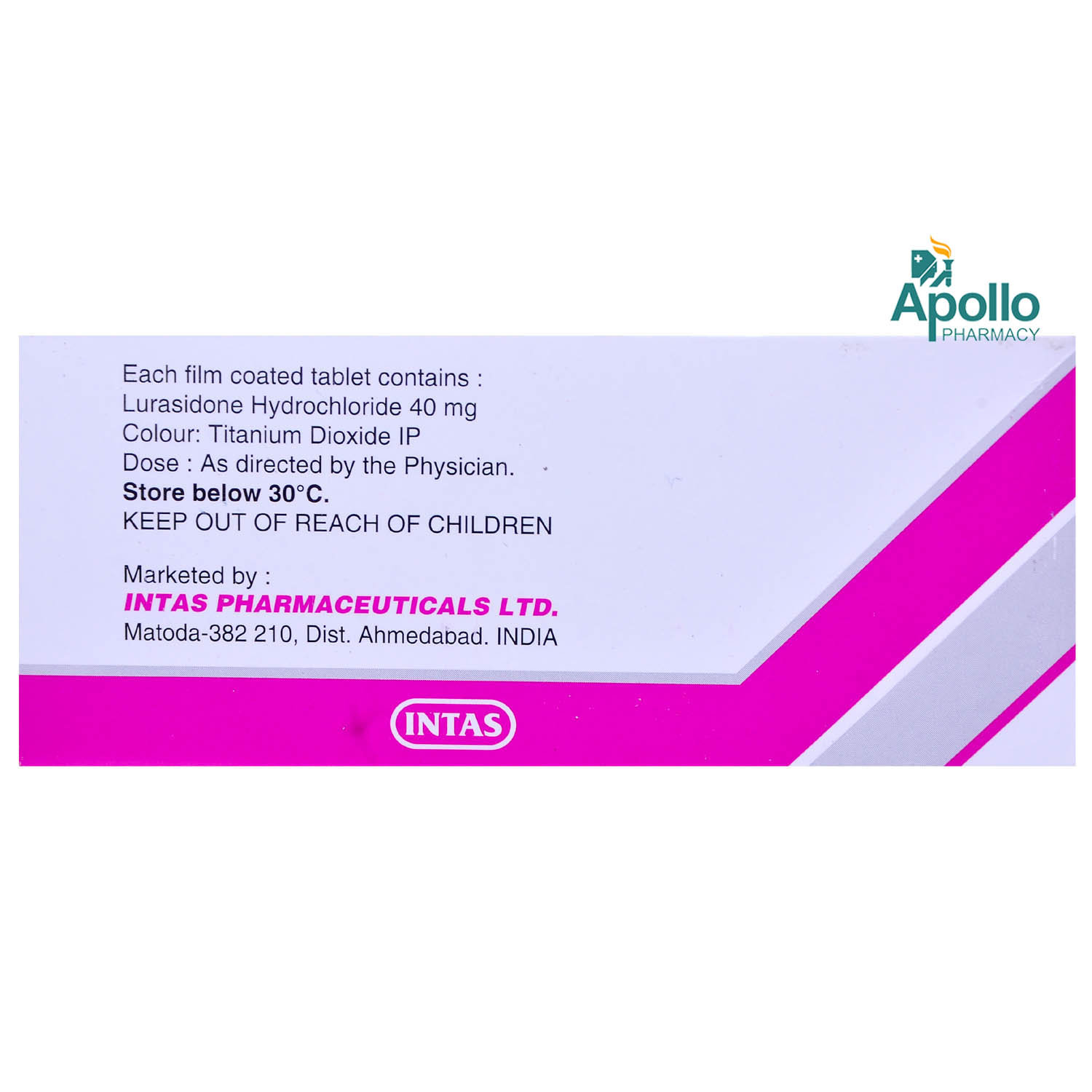 Lurasid 40 Tablet 10's, Pack of 10 TABLETS Lurasid 40 Tablet 10's, Pack of 10 TABLETS