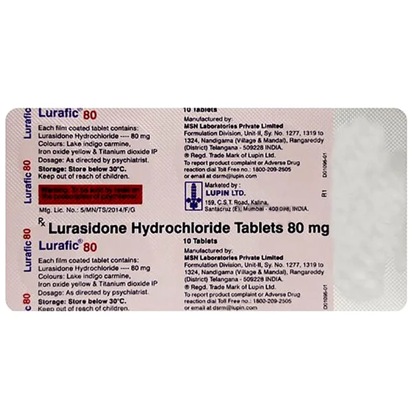 Lurafic 80 mg Tablet 10's, Pack of 10 TABLETS