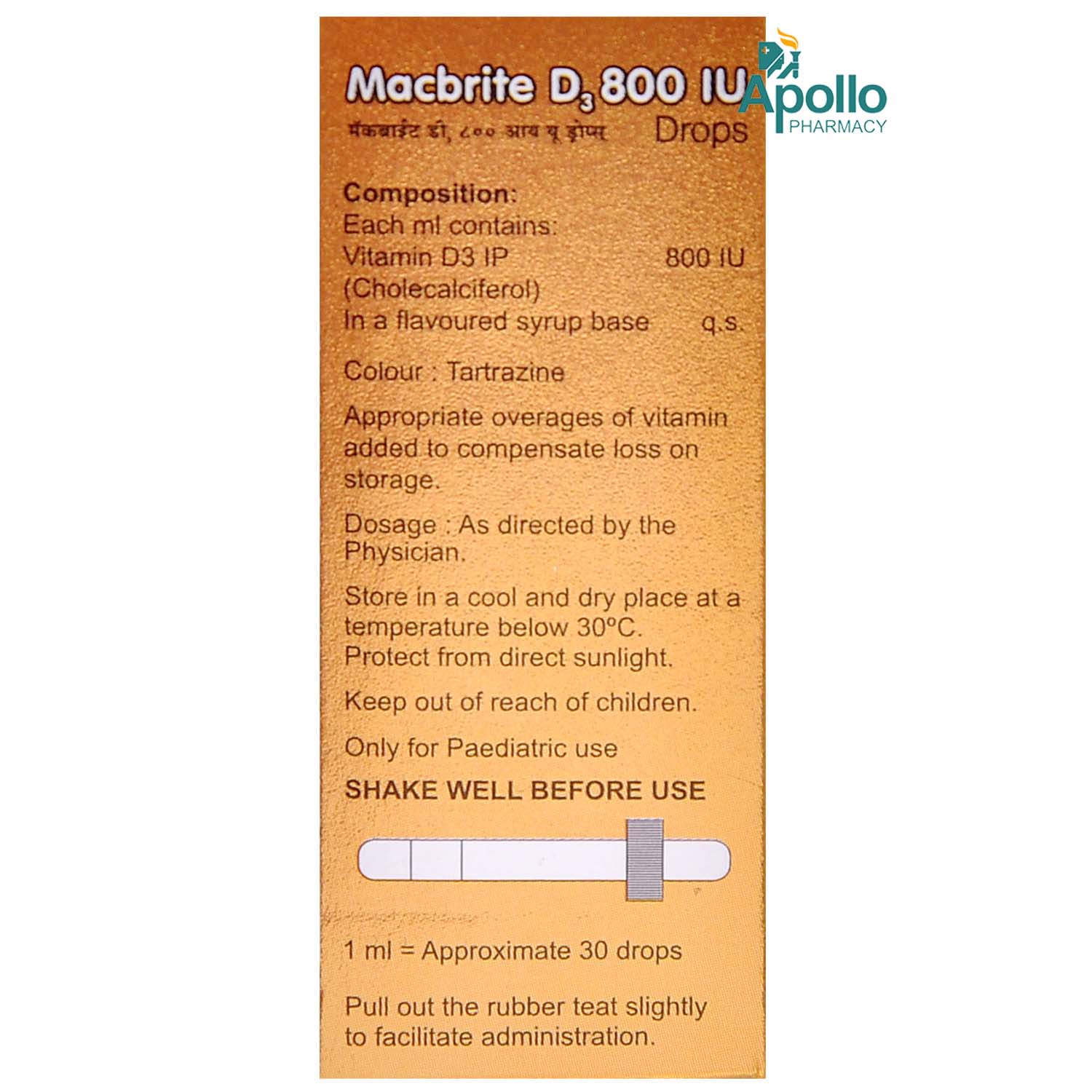 Macbrite D3 800IU Drops 15 ml, Pack of 1 Macbrite D3 800IU Drops 15 ml, Pack of 1