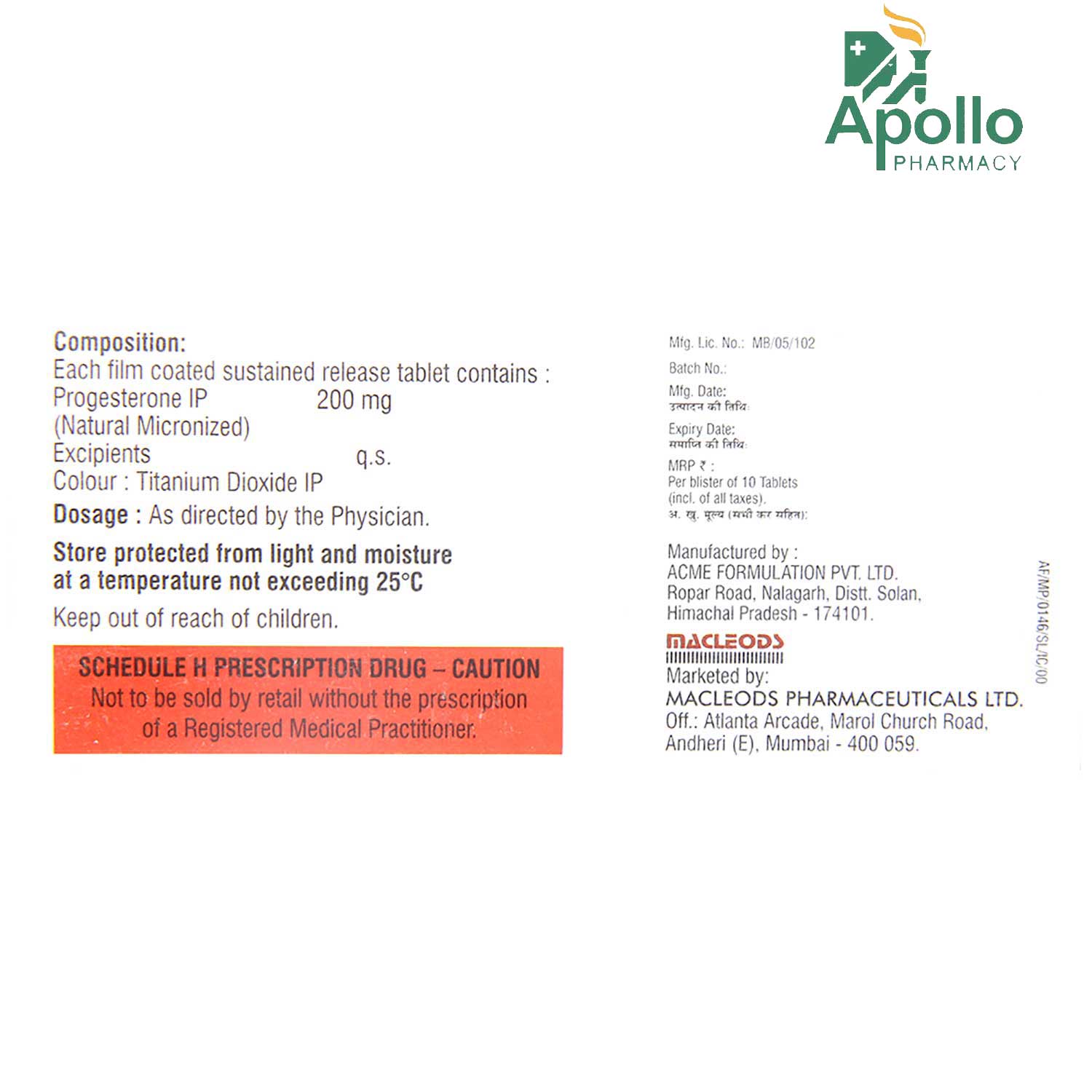 Macgest SR 200 Tablet 10's, Pack of 10 TABLETS Macgest SR 200 Tablet 10's, Pack of 10 TABLETS