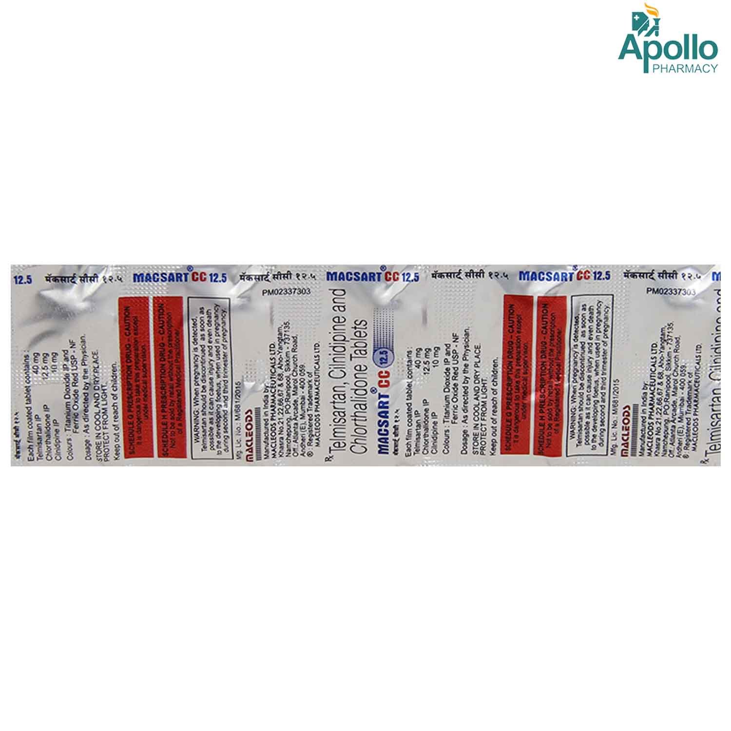 Macsart CC 12.5 Tablet 10's, Pack of 10 TabletS Macsart CC 12.5 Tablet 10's, Pack of 10 TabletS