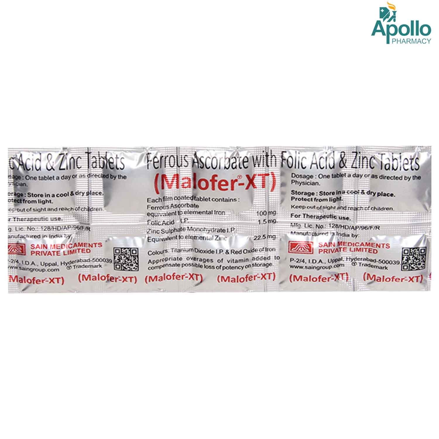 Malofer-XT Tablet 10's, Pack of 10 TABLETS Malofer-XT Tablet 10's, Pack of 10 TABLETS