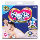 MamyPoko Extra Absorb Diaper Pants Medium, 72 Count, Pack of 1