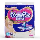 Mamypoko Extra Absorb Diaper Pants Large, 62 Count, Pack of 1