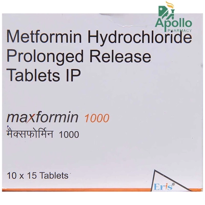 MAXFORMIN 1000MG TABLET, Pack of 15 TABLETS