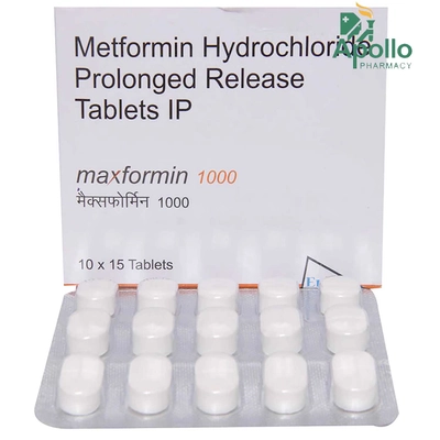 MAXFORMIN 1000MG TABLET, Pack of 15 TABLETS