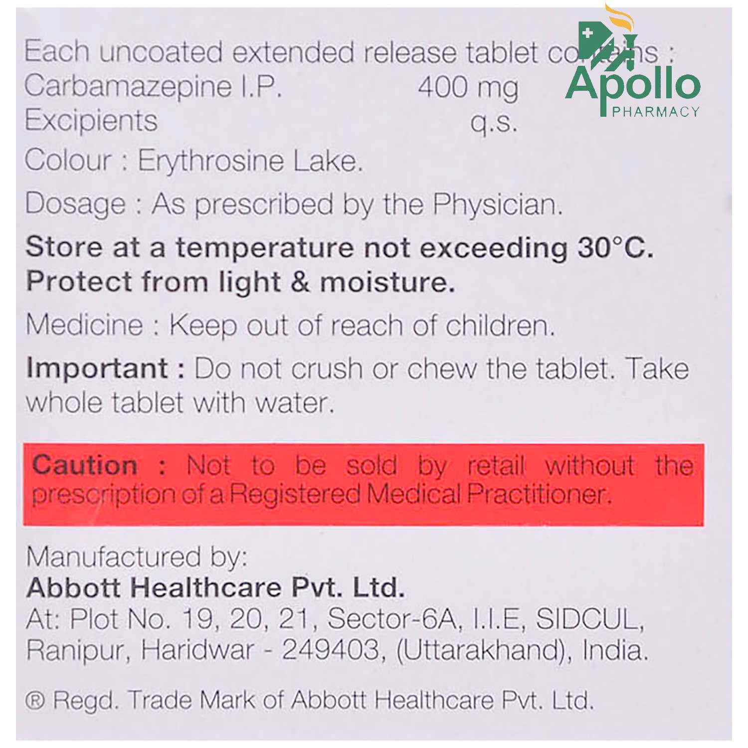 Mazetol SR 400 Tablet 15's, Pack of 15 TabletS Mazetol SR 400 Tablet 15's, Pack of 15 TabletS