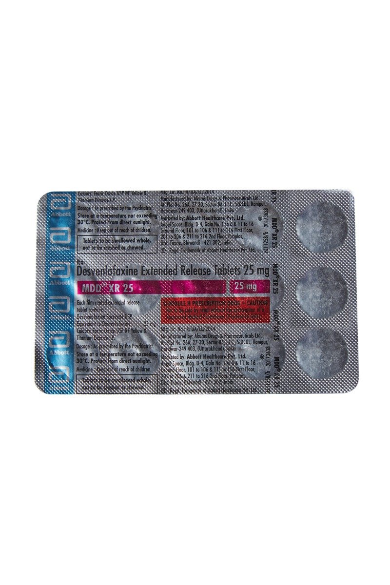 Mdd Xr 25mg Tablet 15's, Pack of 15 TabletS Mdd Xr 25mg Tablet 15's, Pack of 15 TabletS
