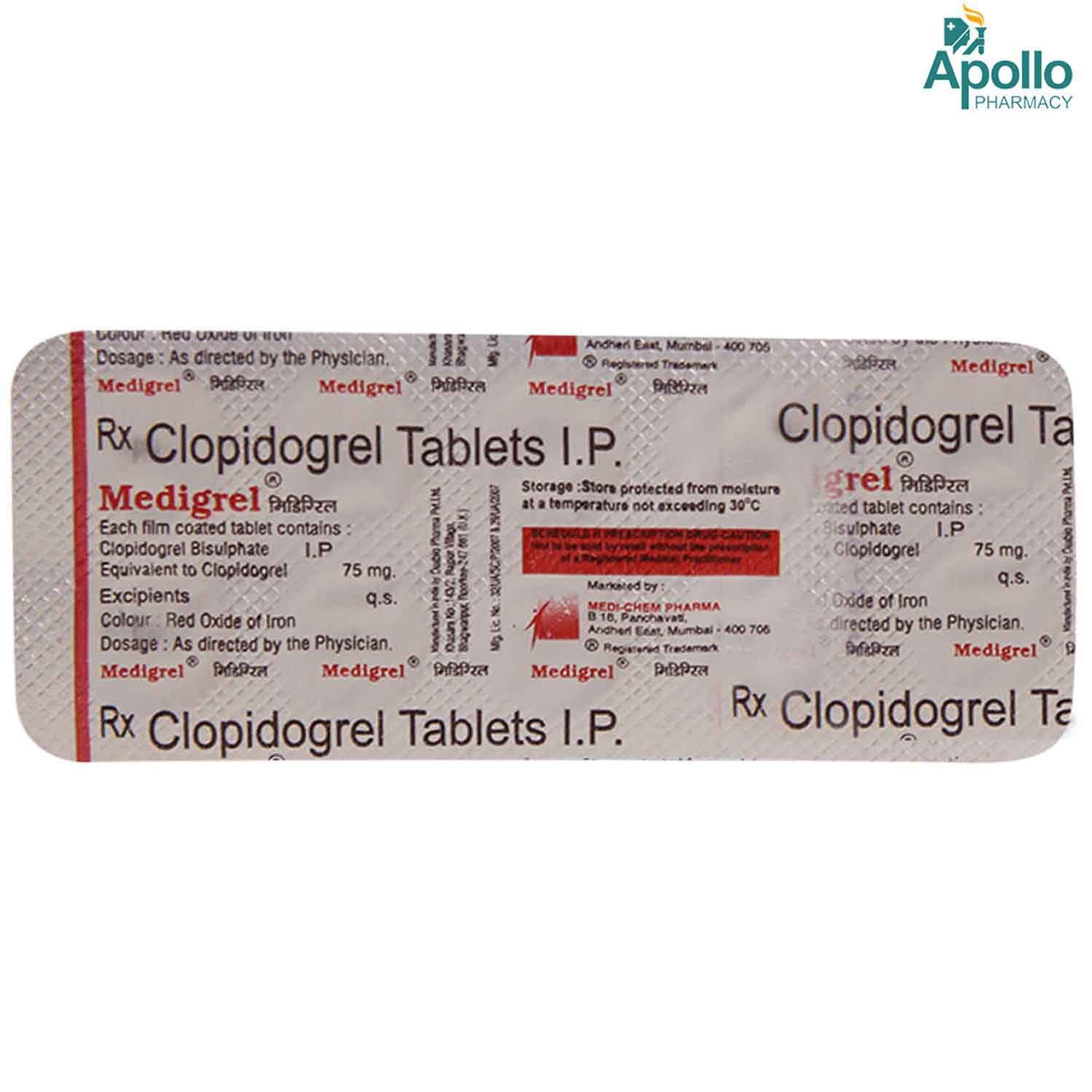 Medigrel Tablet 10's, Pack of 10 TabletS Medigrel Tablet 10's, Pack of 10 TabletS