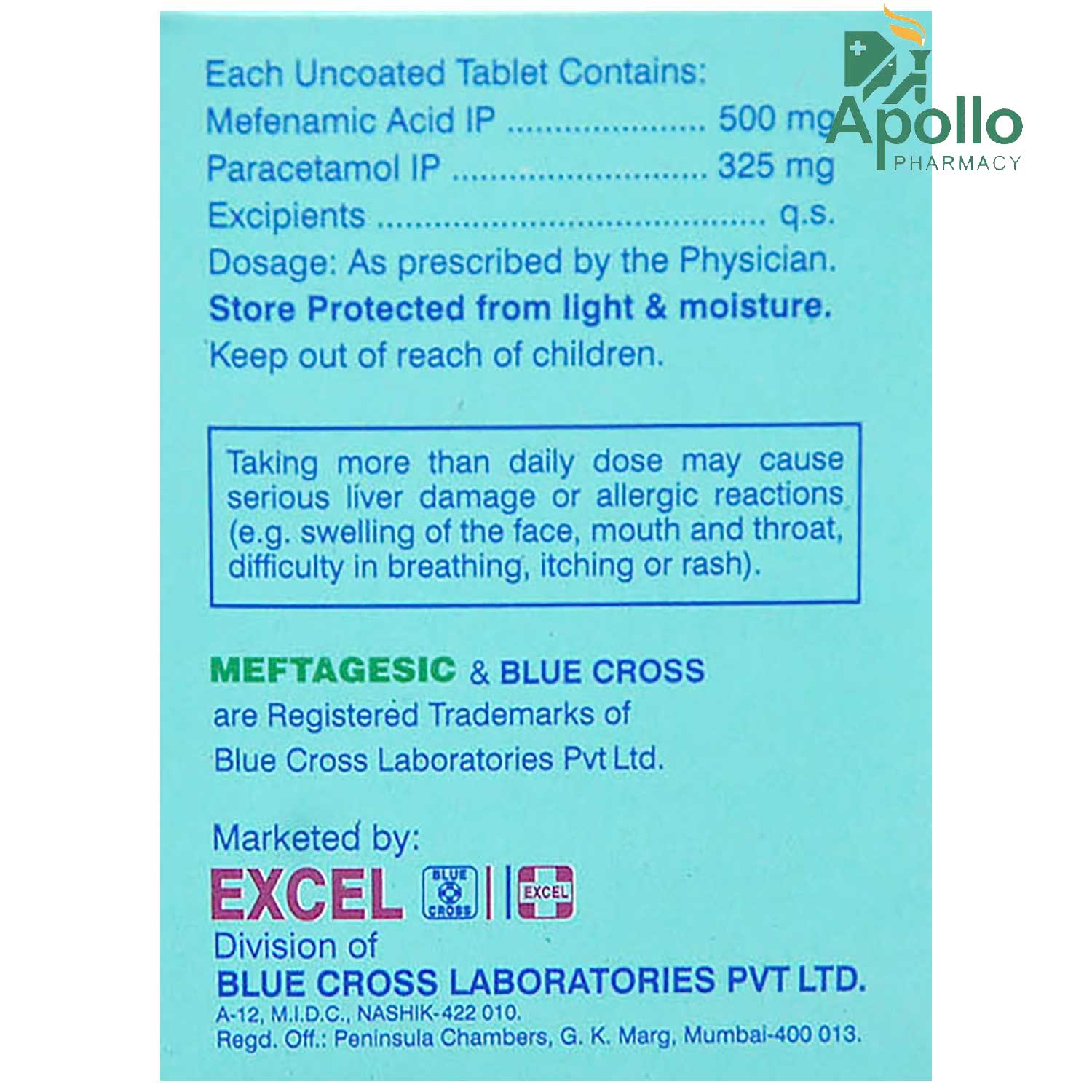 Meftagesic Tablet 10's, Pack of 10 TABLETS Meftagesic Tablet 10's, Pack of 10 TABLETS