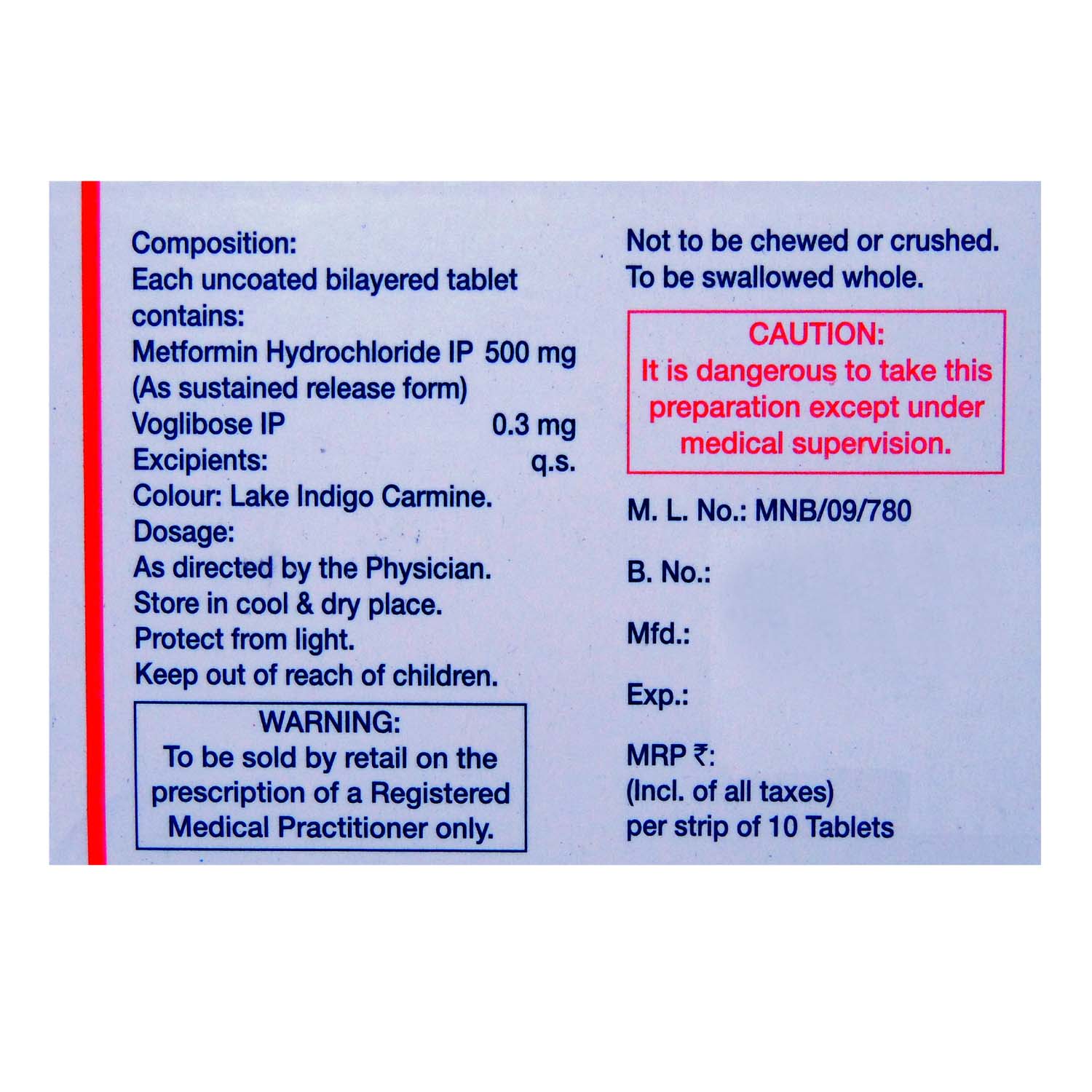 Megavog MF 0.3/500 Tablet 10's, Pack of 10 Megavog MF 0.3/500 Tablet 10's, Pack of 10