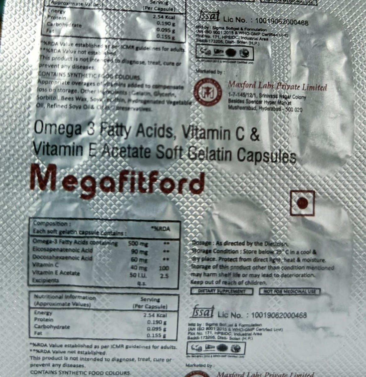 MEGAFITFORD CAPSULE, Pack of 10 CAPSULES MEGAFITFORD CAPSULE, Pack of 10 CAPSULES