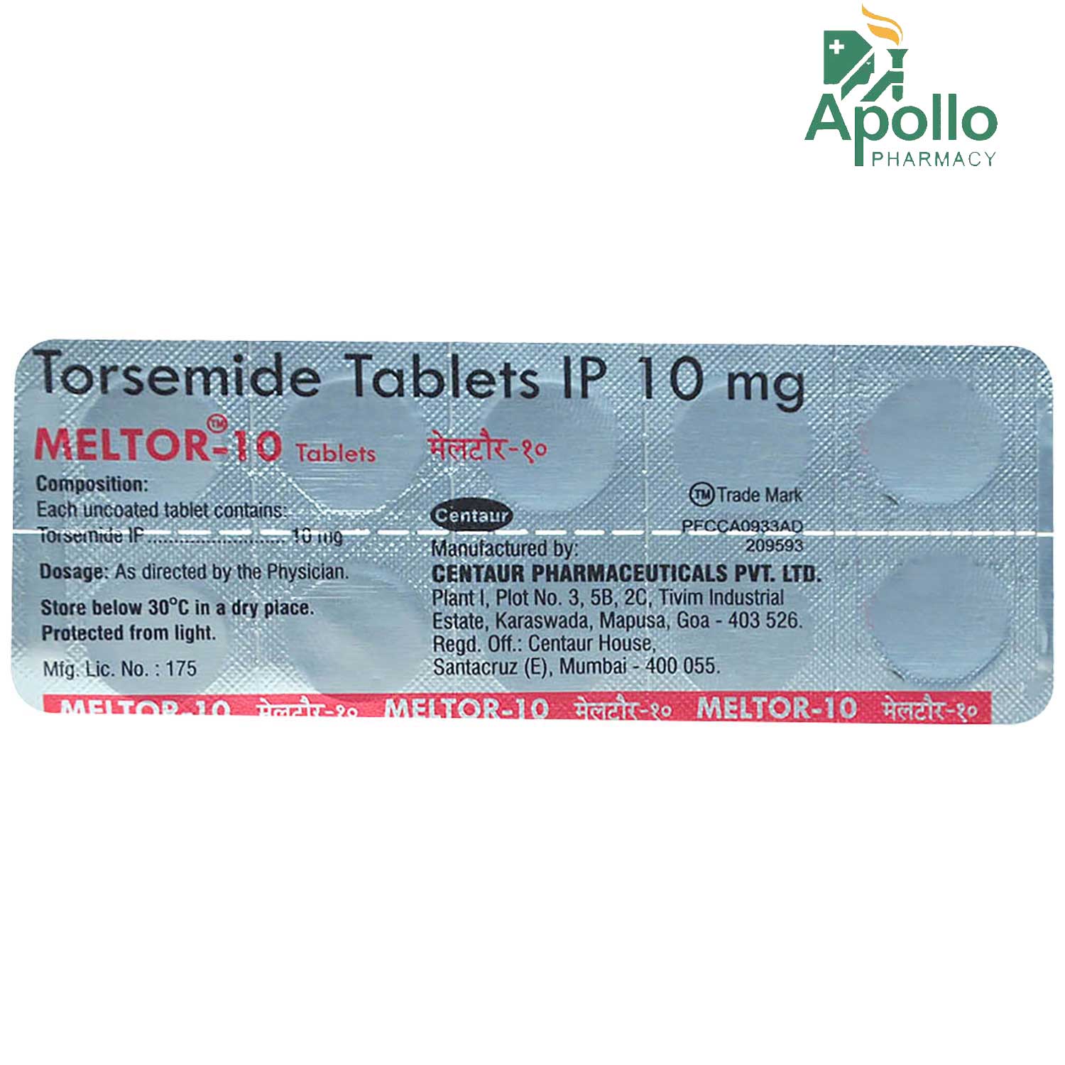 MELTOR 10MG TABLET, Pack of 10 TABLETS MELTOR 10MG TABLET, Pack of 10 TABLETS