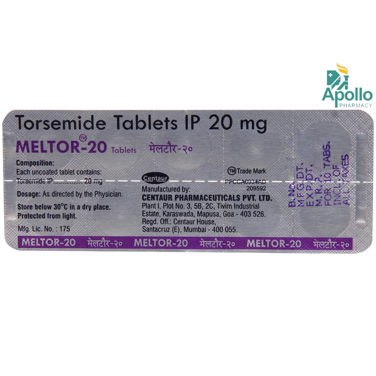 Meltor 20mg Tablet 10's, Pack of 10 TABLETS Meltor 20mg Tablet 10's, Pack of 10 TABLETS