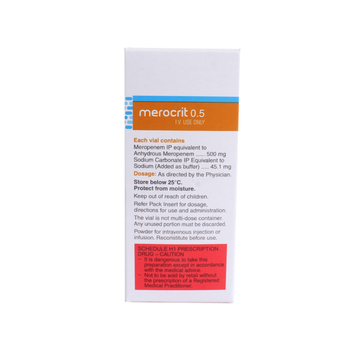 Merocrit 0.5 gm Injection 1's, Pack of 1 Injection Merocrit 0.5 gm Injection 1's, Pack of 1 Injection