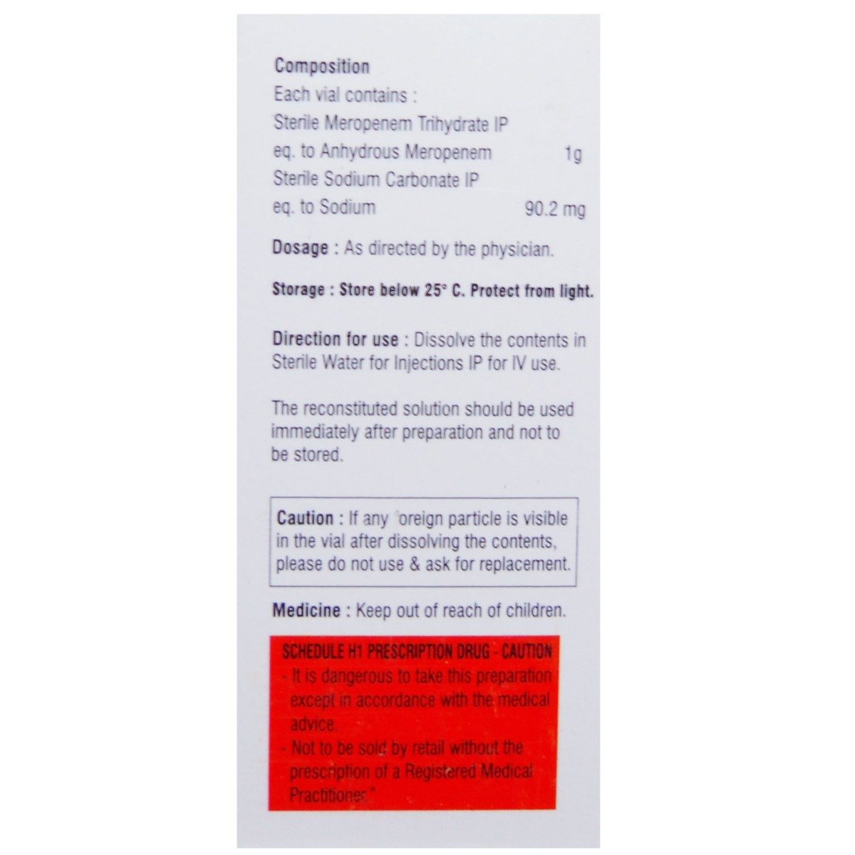 MEROREACH INJECTION 1GM, Pack of 1 Injection MEROREACH INJECTION 1GM, Pack of 1 Injection