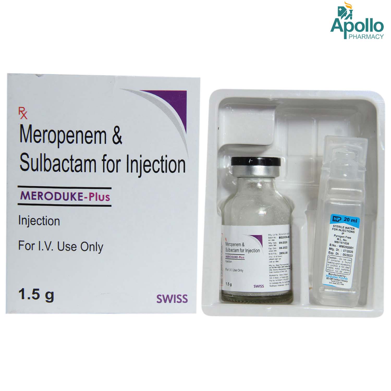 Meroduke-Plus 1.5gm Injection, Pack of 1 INJECTION Meroduke-Plus 1.5gm Injection, Pack of 1 INJECTION