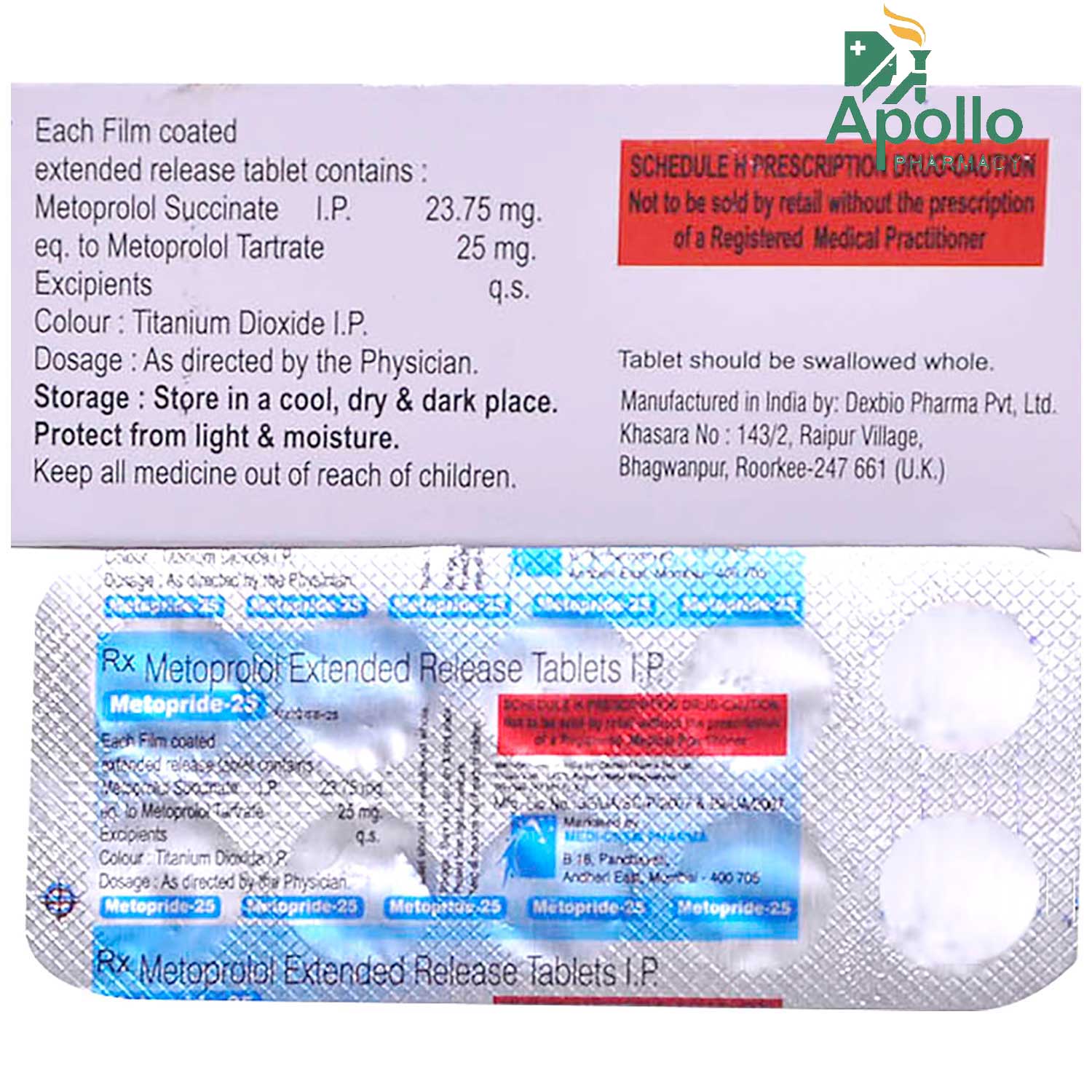 Metopride-25 Tablet 10's, Pack of 10 TABLETS Metopride-25 Tablet 10's, Pack of 10 TABLETS