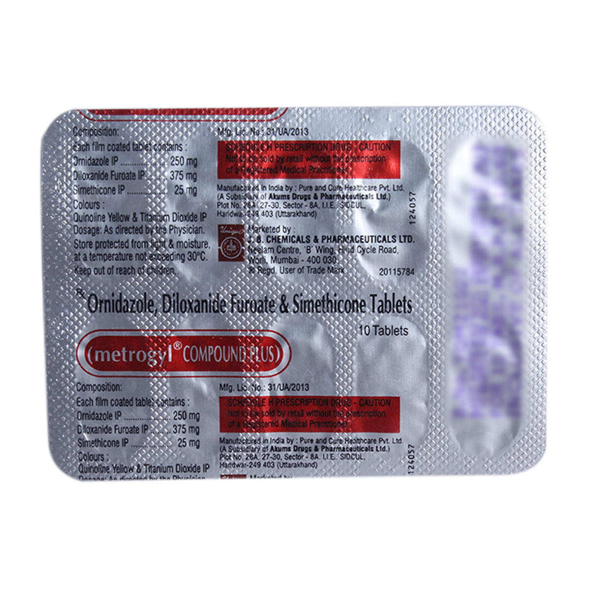 Buy Metrogyl Compound Plus Tablet 10's Online