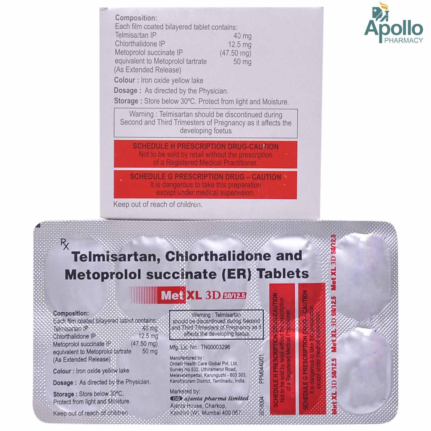 Met XL 3D 50 Tablet 10's, Pack of 10 TABLETS Met XL 3D 50 Tablet 10's, Pack of 10 TABLETS