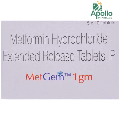 Metgem 1 gm Tablet 10's, Pack of 10 TABLETS