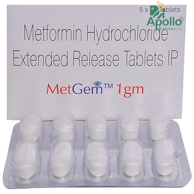 Metgem 1 gm Tablet 10's, Pack of 10 TABLETS