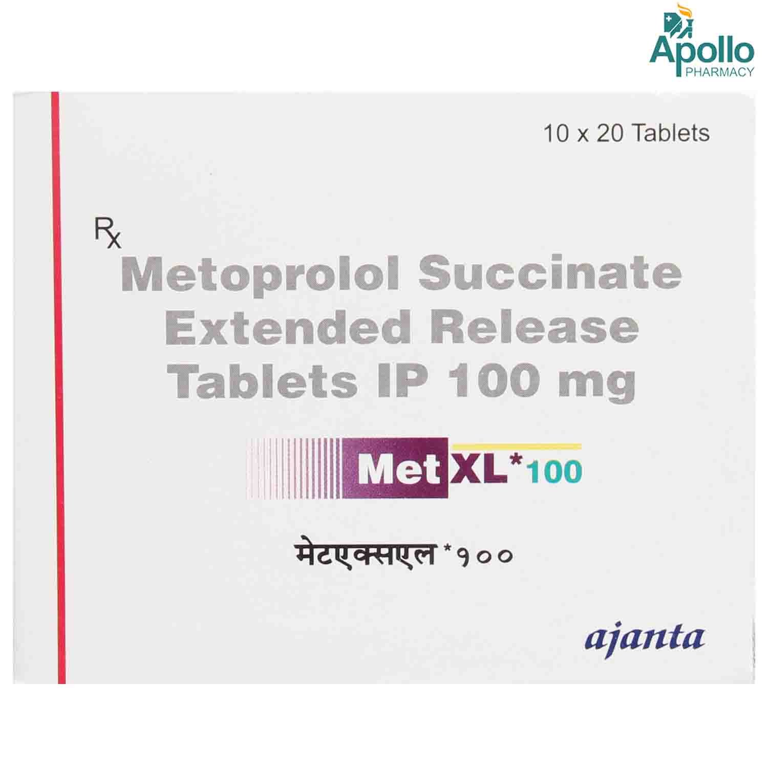 Met XL 100 Tablet 20's, Pack of 20 TABLETS Met XL 100 Tablet 20's, Pack of 20 TABLETS