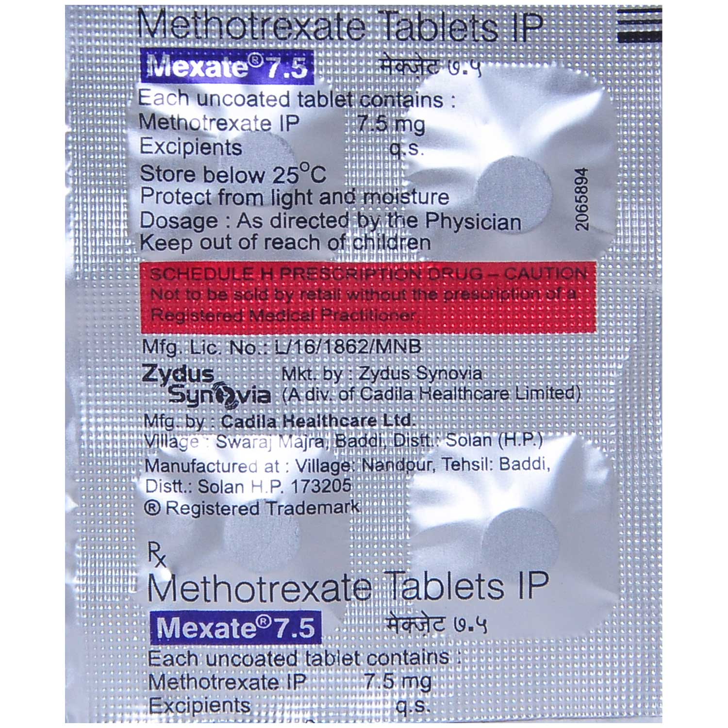 Mexate 7.5 Tablet 4's, Pack of 4 TABLETS Mexate 7.5 Tablet 4's, Pack of 4 TABLETS
