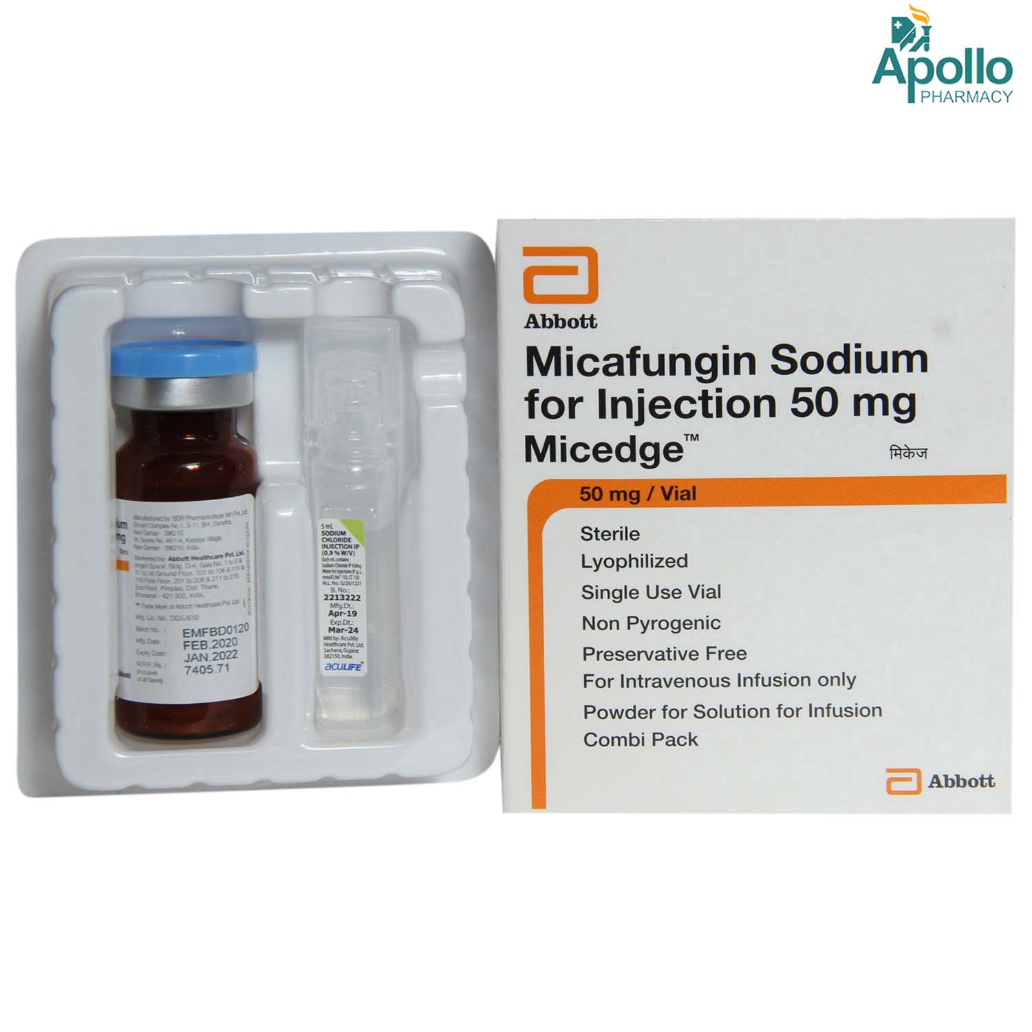 MICEDGE 50MG/VIAL INJECTION, Pack of 1 INJECTION MICEDGE 50MG/VIAL INJECTION, Pack of 1 INJECTION