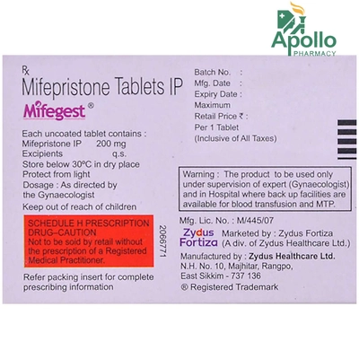 Mifegest Tablet 1's, Pack of 1 TABLET