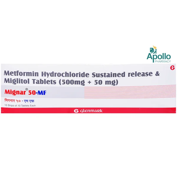 MIGNAR MF 50MG TABLET, Pack of 10 TABLETS