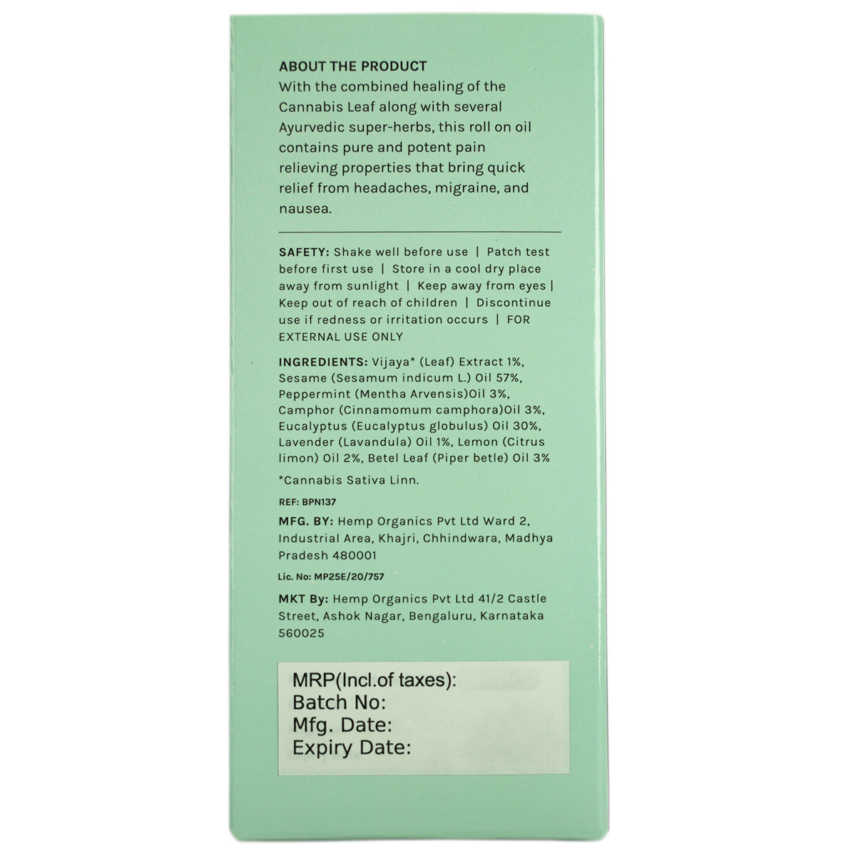 Cannabliss Migraine Pain Relief Oil, 10 ml, Pack of 1 Cannabliss Migraine Pain Relief Oil, 10 ml, Pack of 1