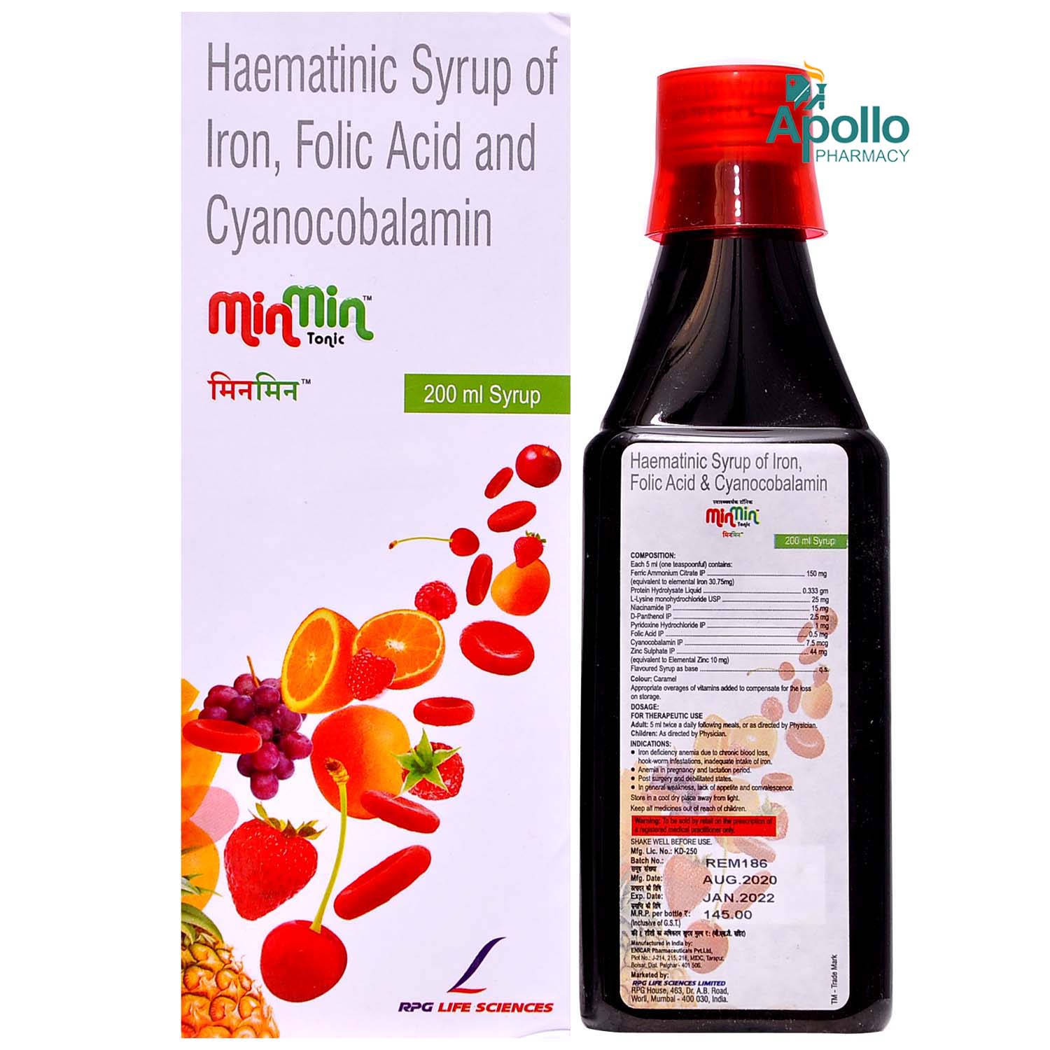 Minmin Tonic Syrup 200 ml, Pack of 1 SYRUP Minmin Tonic Syrup 200 ml, Pack of 1 SYRUP