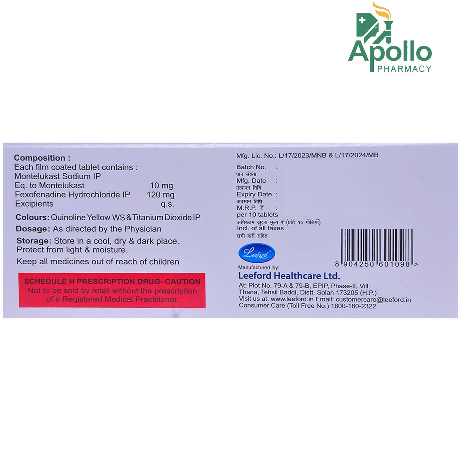 Minolast FX Tablet 10's, Pack of 10 TabletS Minolast FX Tablet 10's, Pack of 10 TabletS