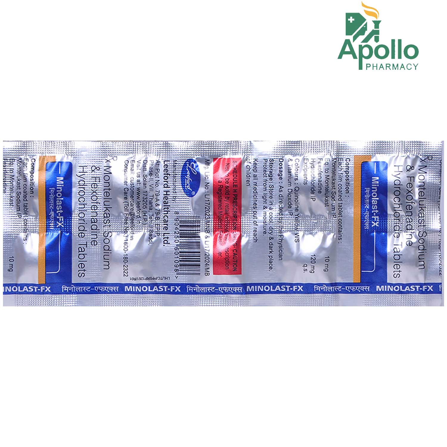 Minolast FX Tablet 10's, Pack of 10 TabletS Minolast FX Tablet 10's, Pack of 10 TabletS