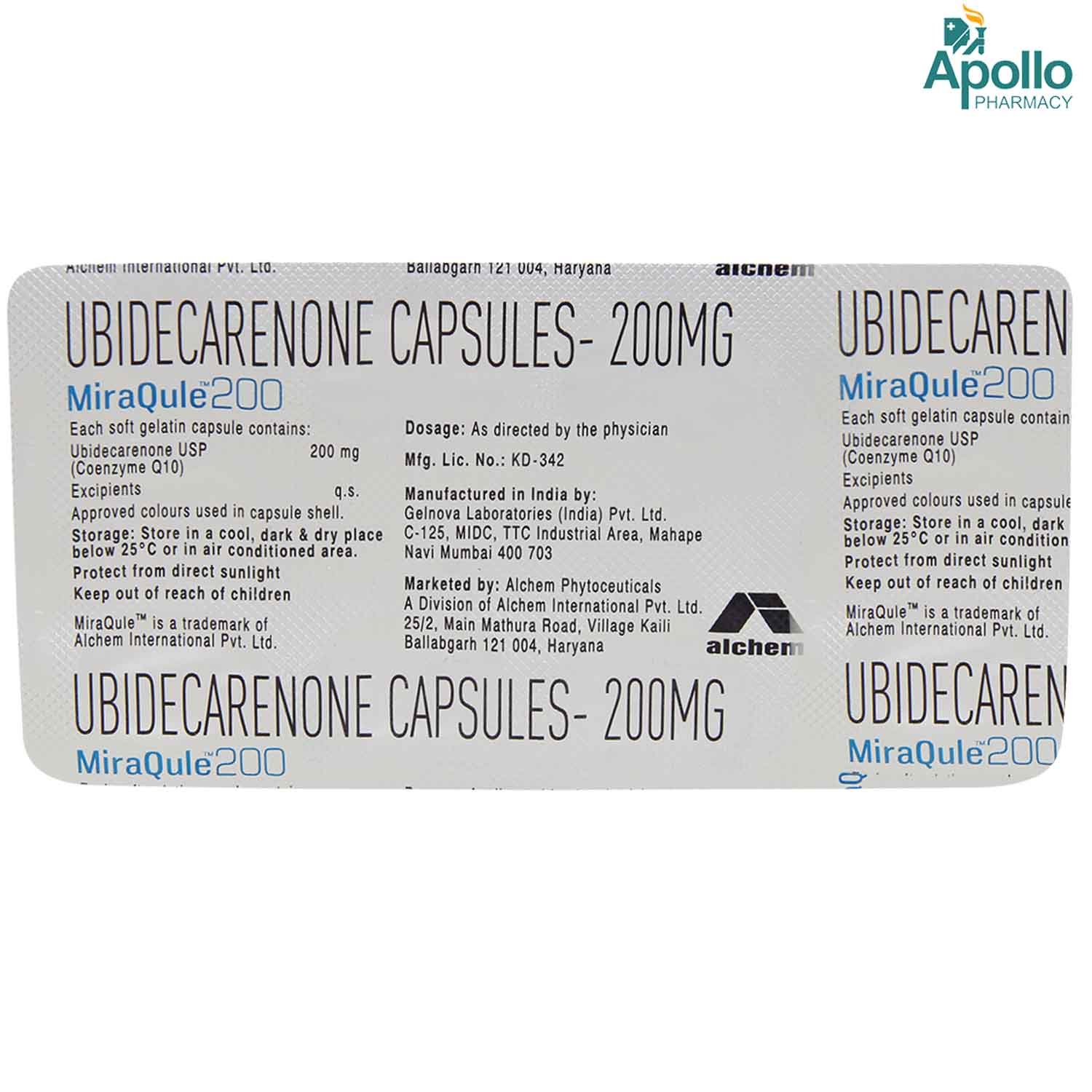 Miraqule-200 Capsule 10's, Pack of 10 CAPSULES Miraqule-200 Capsule 10's, Pack of 10 CAPSULES