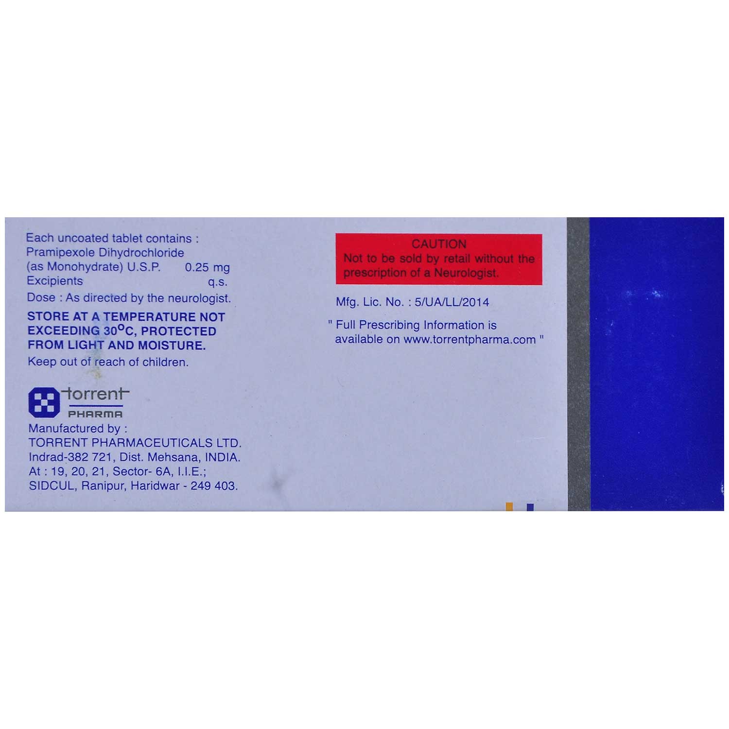 Mirator 0.25 Tablet 10's, Pack of 10 TABLETS Mirator 0.25 Tablet 10's, Pack of 10 TABLETS