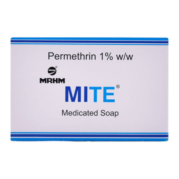 Mite Medicated Soap 75 gm | Permethrin | For Treatment Of Scabies & Head Lice | For All Age Group, Pack of 1 Mite Medicated Soap 75 gm | Permethrin | For Treatment Of Scabies & Head Lice | For All Age Group, Pack of 1