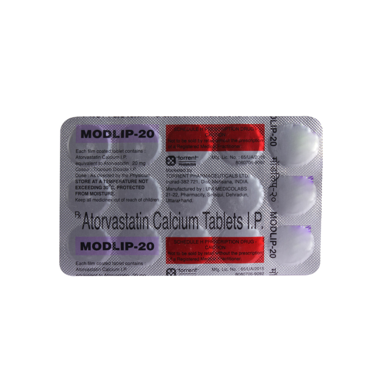 Modlip 20 Tablet 15's, Pack of 15 TABLETS Modlip 20 Tablet 15's, Pack of 15 TABLETS