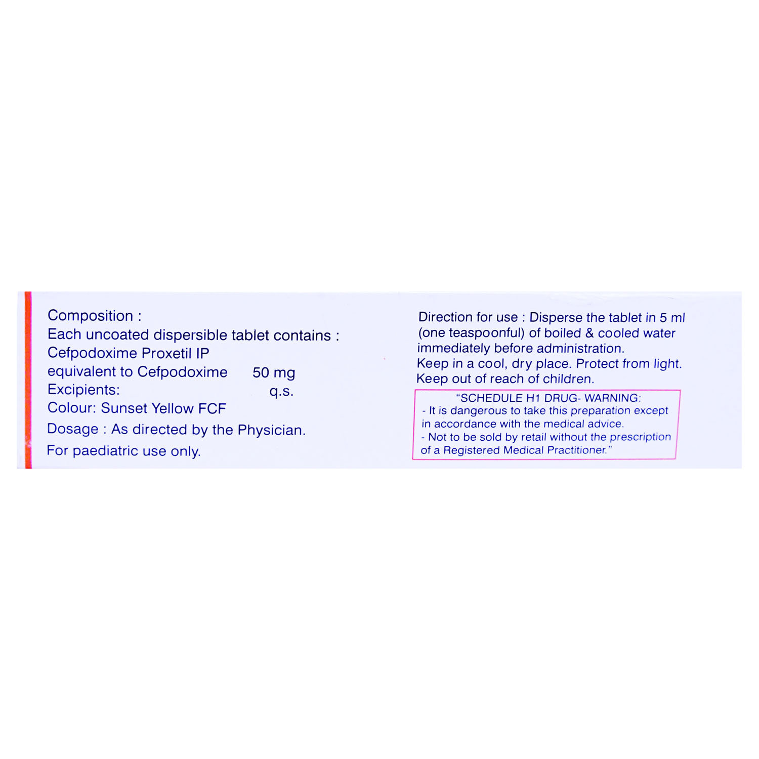 Monocef-O 50 Kid Tablet 10's, Pack of 10 TABLETS Monocef-O 50 Kid Tablet 10's, Pack of 10 TABLETS