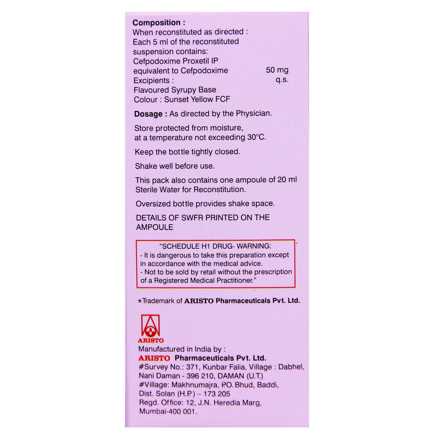 Monocef O 50 Suspension 30 ml, Pack of 1 Suspension Monocef O 50 Suspension 30 ml, Pack of 1 Suspension