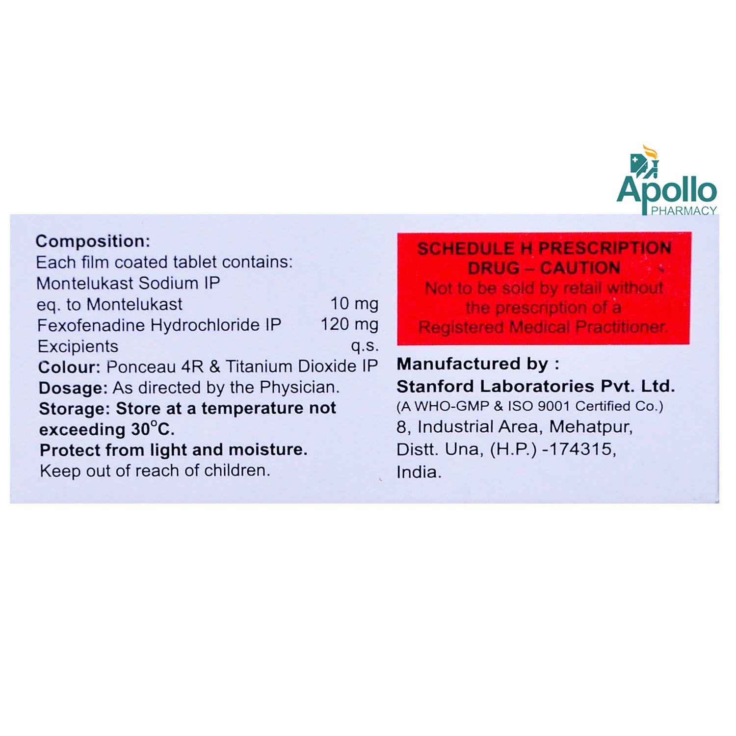 Montegress FX 120 Tablet 10's, Pack of 10 TABLETS Montegress FX 120 Tablet 10's, Pack of 10 TABLETS