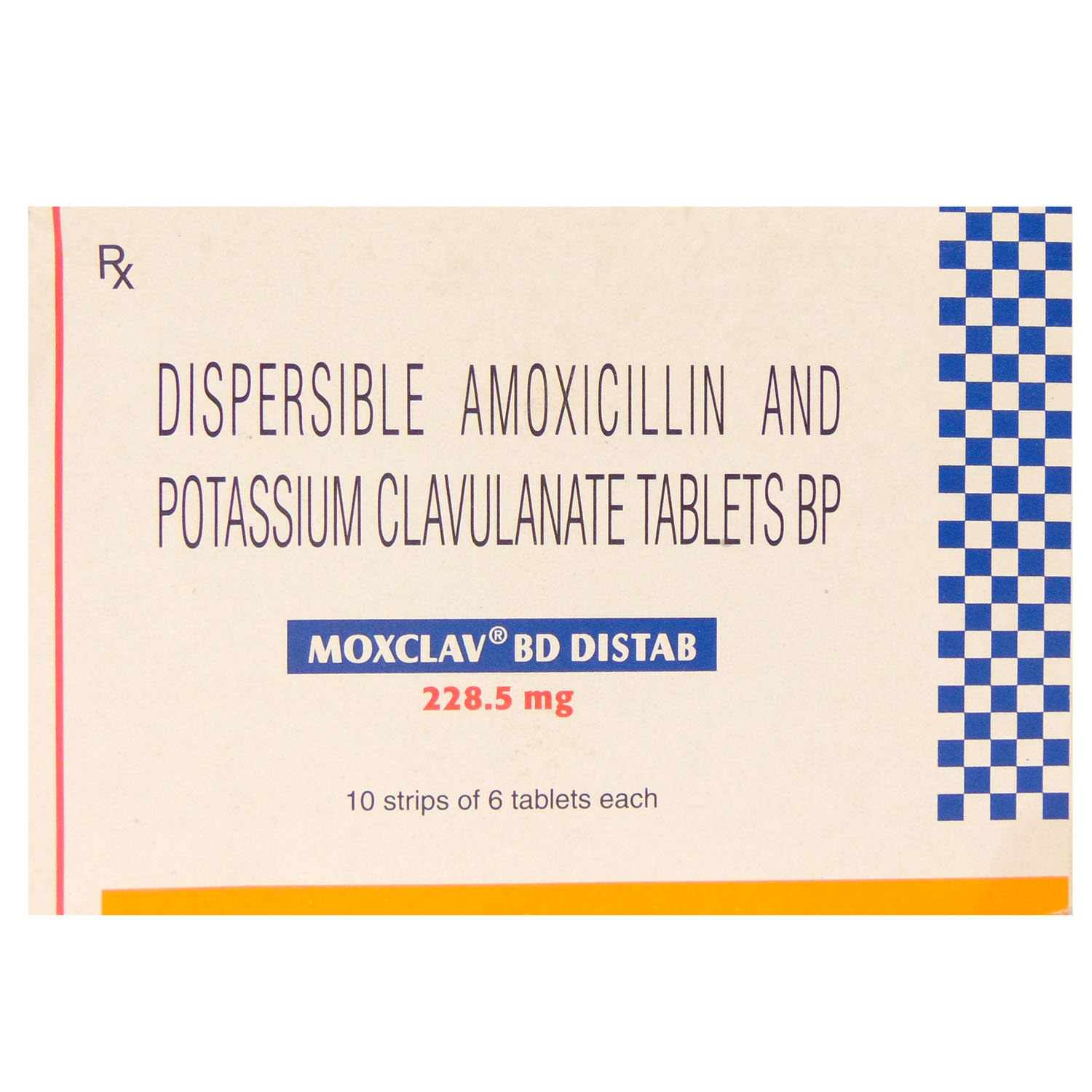 Moxclav BD 228.5 mg DT Tablet 6's, Pack of 6 TABLETS Moxclav BD 228.5 mg DT Tablet 6's, Pack of 6 TABLETS