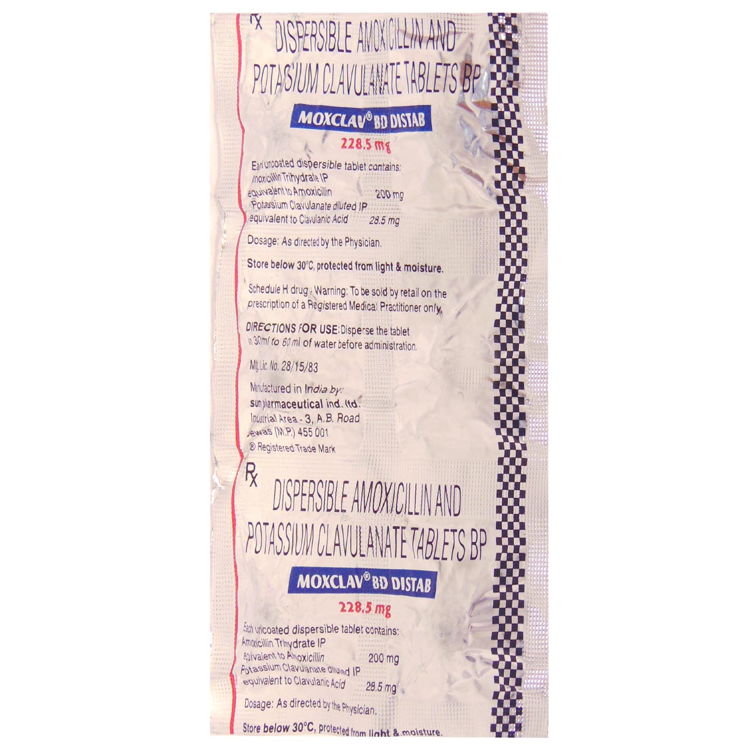 Moxclav BD 228.5 mg DT Tablet 6's, Pack of 6 TABLETS Moxclav BD 228.5 mg DT Tablet 6's, Pack of 6 TABLETS