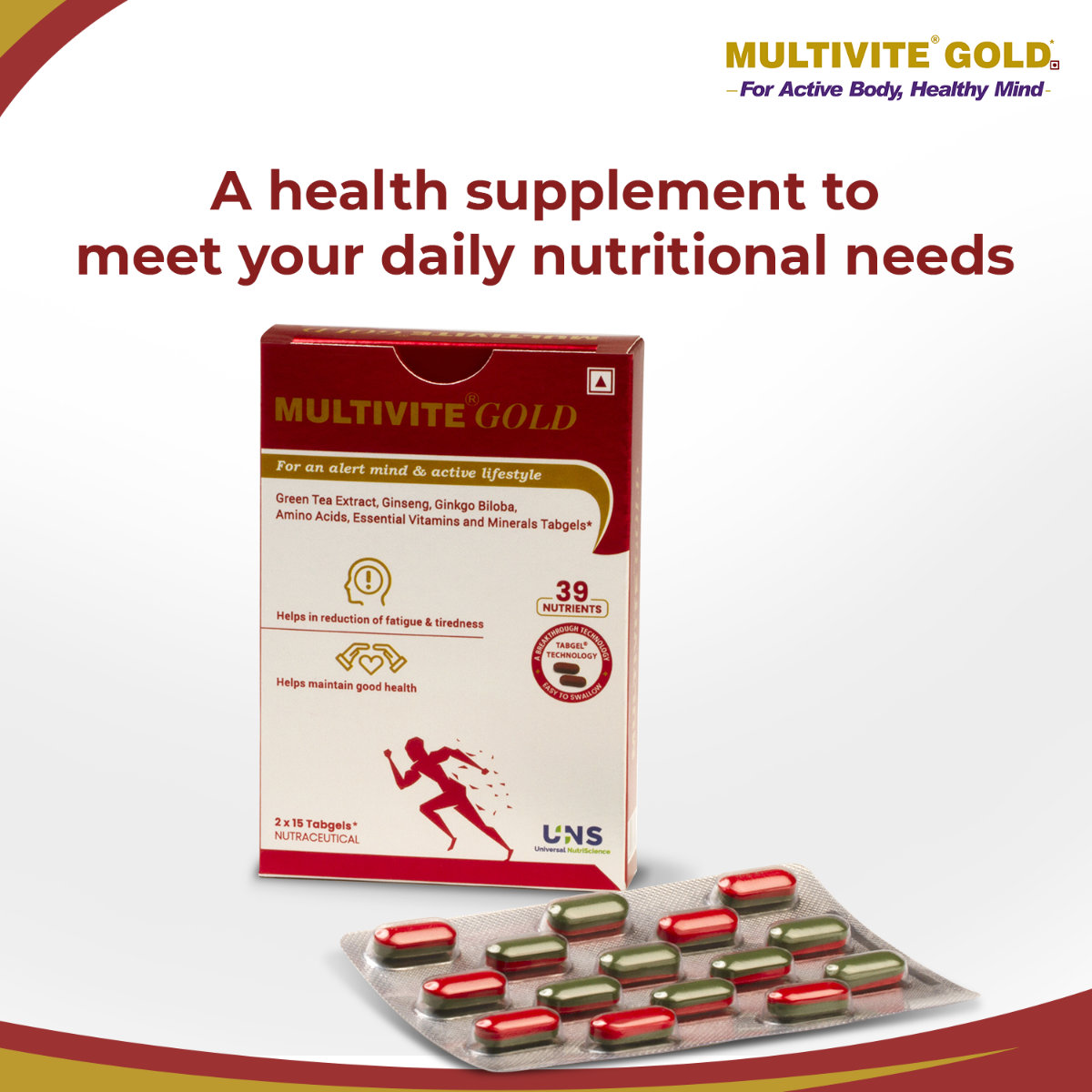 Multivite Gold Capsule 15's, Pack of 15 Multivite Gold Capsule 15's, Pack of 15
